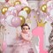 65pcs 12 Inch Pink Balloons Kit, Pink White Gold Confetti Party Balloons with Ribbons for Valentine's Day, Birthday, Wedding, Baby Shower, Graduation Decorations